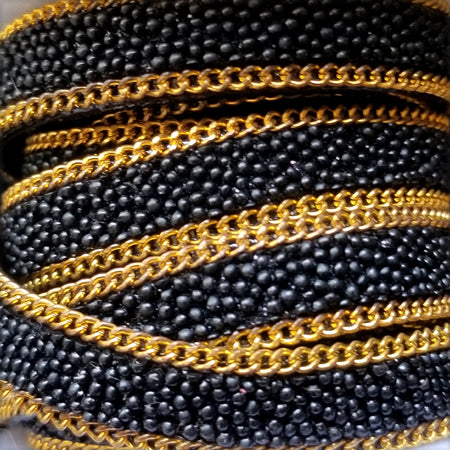 10 mm caviar fabric with chains on the sides