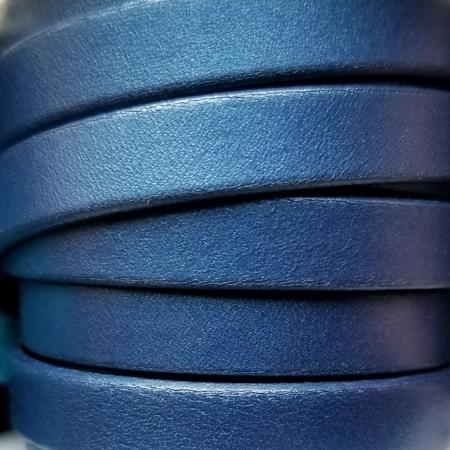light blue 10 mm flat metallic leather