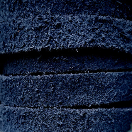 10 mm flat dark blue suede leather