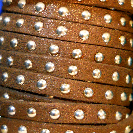 5 mm flat studded artificial suede