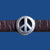 Antique silver plated peace sign slider for 5 mm flat leather