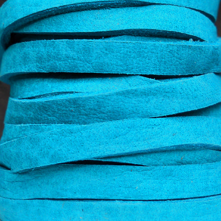 5 mm turquoise nubuck flat suede leather