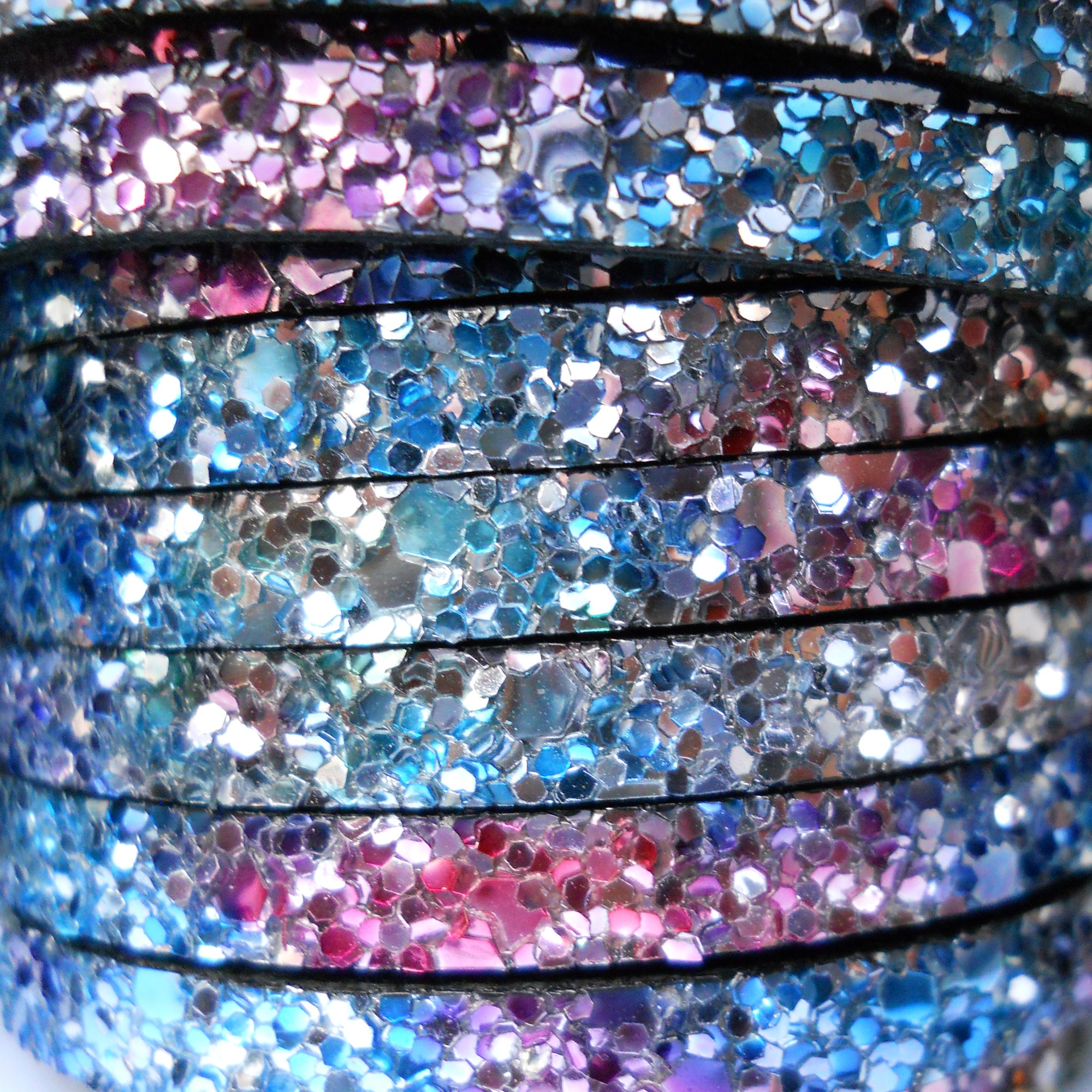 5 mm flat fantasia glitter leather