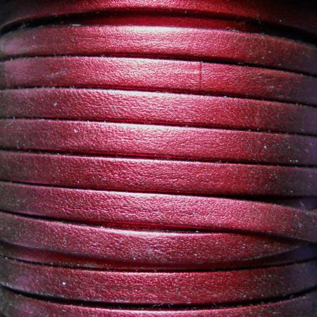 5 mm Metallic burgundy solid color flat leather