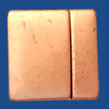 Square rounded corners 20 mm magnetic clasp with antique copper plate