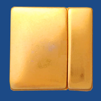 Square rounded corners 20 mm magnetic clasp with bright gold plate