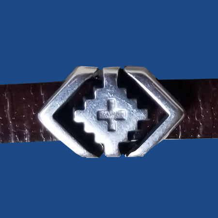 Antique silver "southwestern" slider for 5 mm flat leather